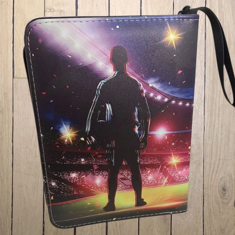 Soccer Card Ring Binder Holds 400 Trading Cards over 50 Sleeves Sports Collector
